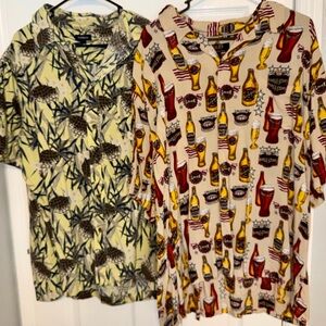 Men’s Croft & Barrow Hawaiian Shirt Lot Beer Ligo + Sz XL